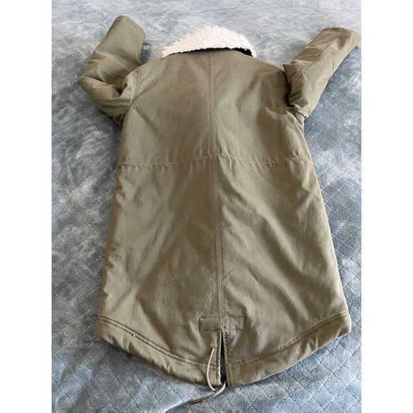 Gap Womens Olive Green Faux Fur Lined Parka Jacket Coat 922500 XS Primaloft‎ - Picture 11 of 12